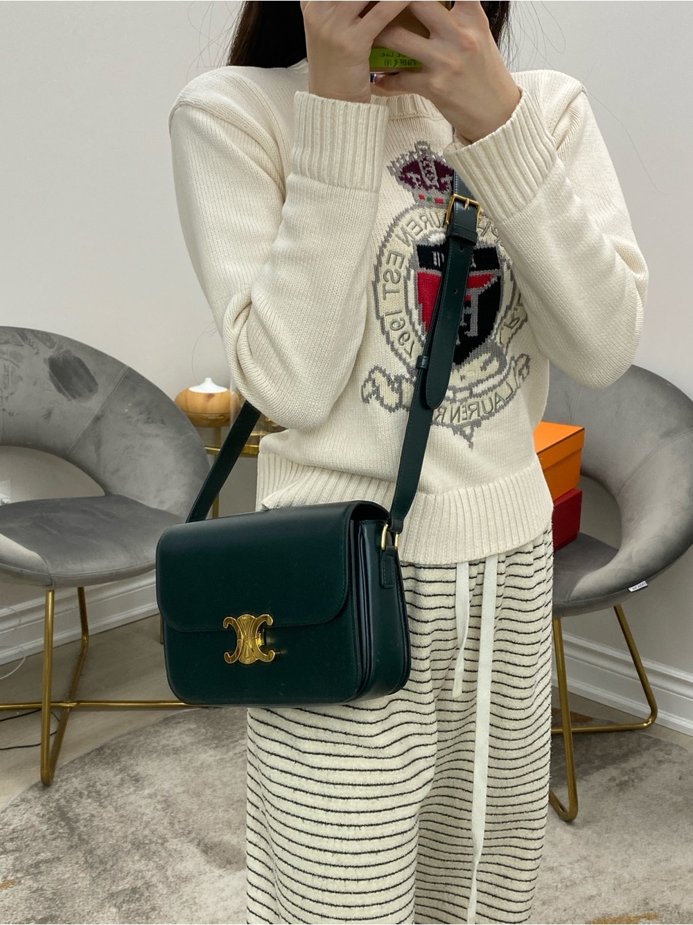 Celine Classic Triomphe Bag In Calfskin - Picture 7 of 7